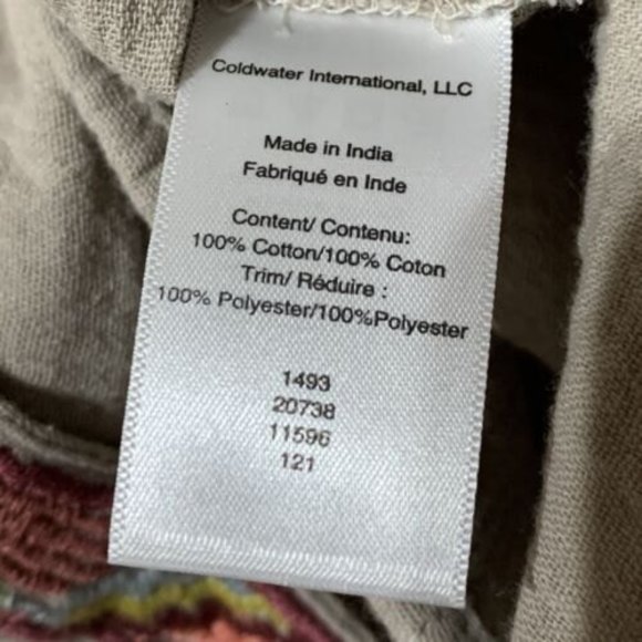 Coldwater Creek Shirt Button Front Size XS Embroidered Cotton Gauze Top - Picture 10 of 12
